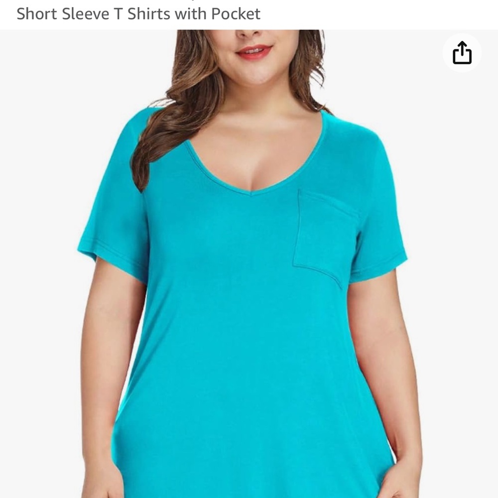 Monnuro teal tee 4x with front pocket